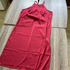Red velvet dress knee length never been worn